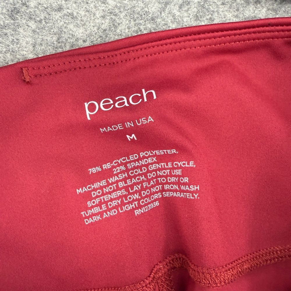 PEACH Leggings Womens Medium Red Gold Made in USA Active Yoga‎ Workout Stretch - Picture 4 of 10